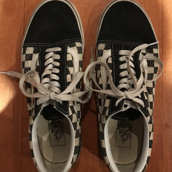 VANS Old Skool Checkerboard Lace Up Skate Shoes - Picture 1 of 9